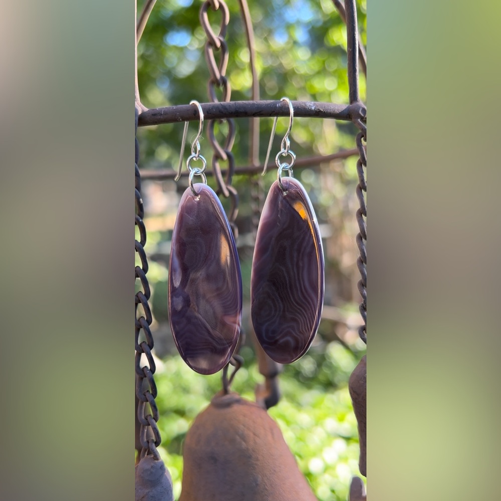 Purple Wampum shell - handmade earrings💜 🐚